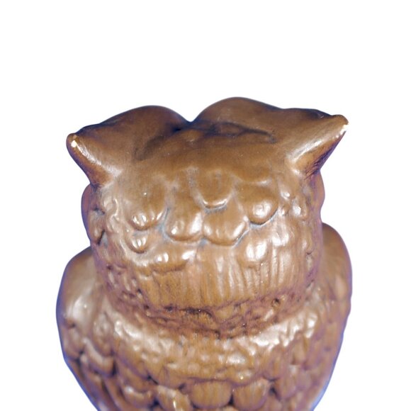 1974 Hand-Painted Ceramic Owl – Student Gift Figurine, Signed, 4¼" Vintage Decor - Picture 5 of 6